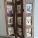 Wooden screen with vintage haute couture images or for photos