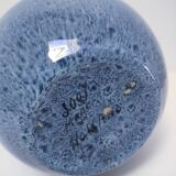 Blue design glazed ceramic vase Holland 90s