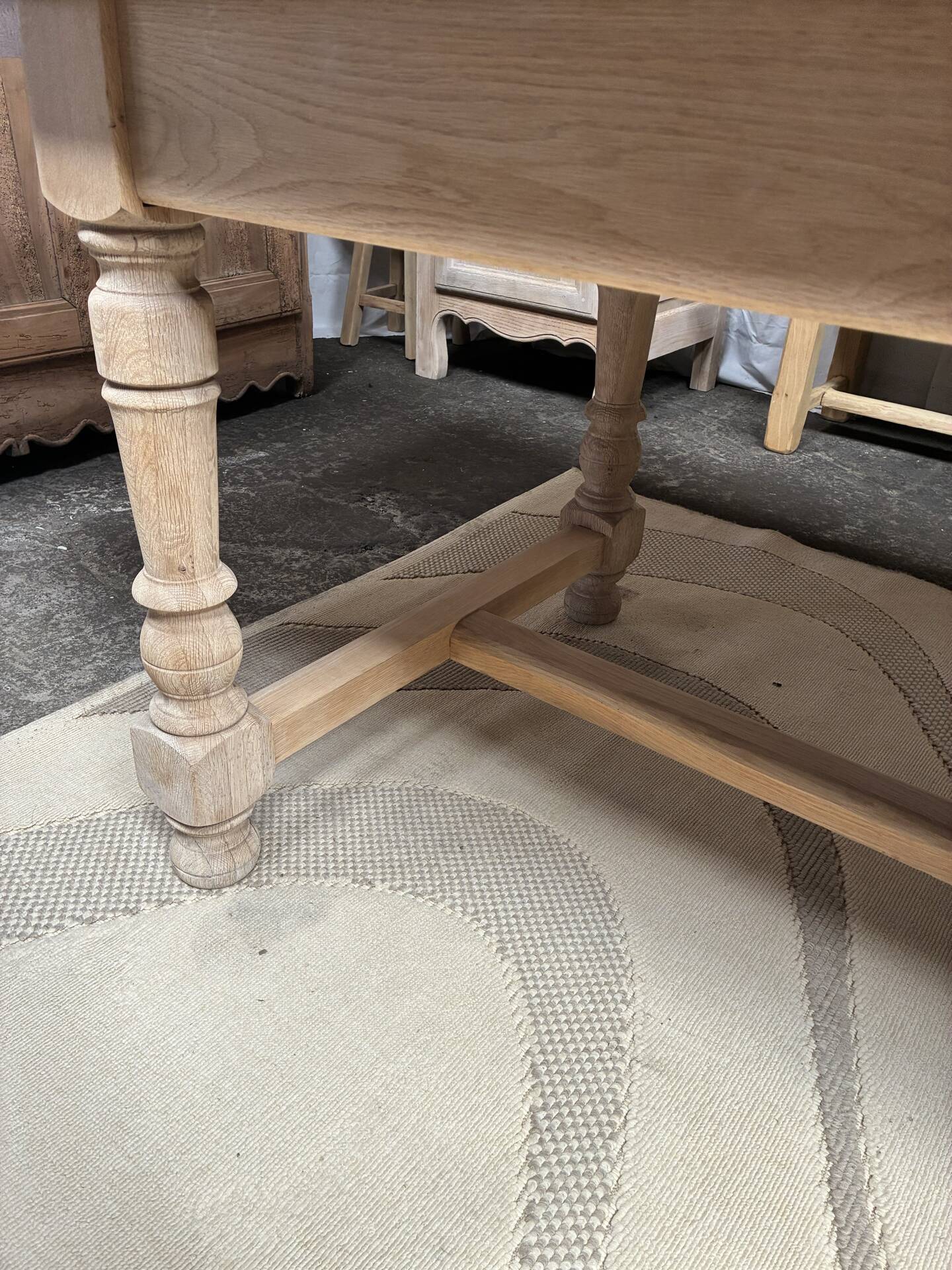 Table de ferme en chêne massif avec rallonges