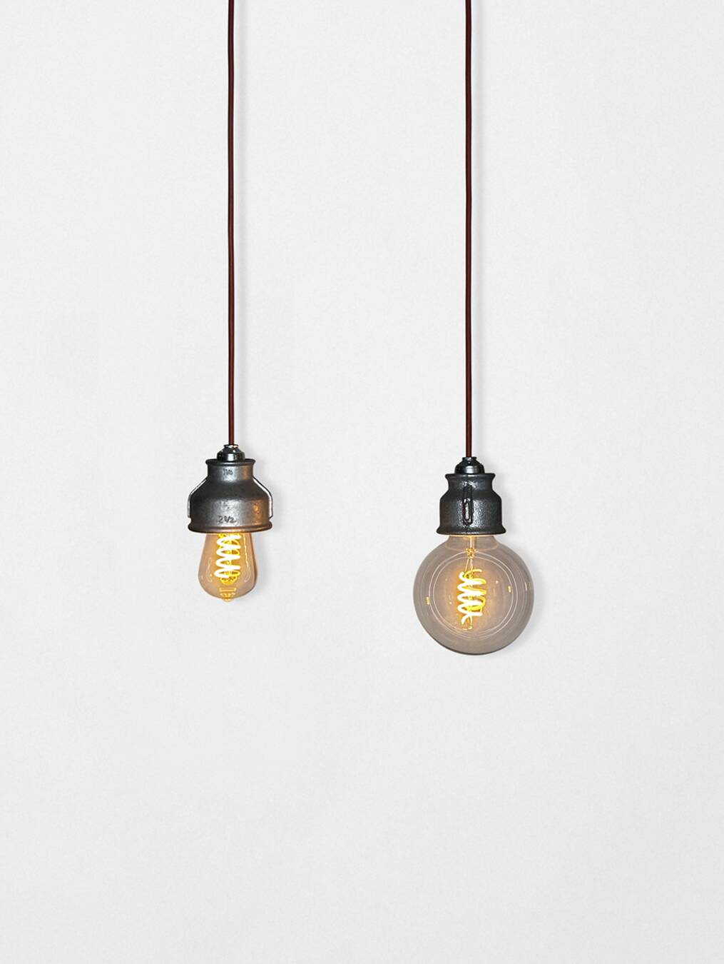 Pair of industrial pendant lights
