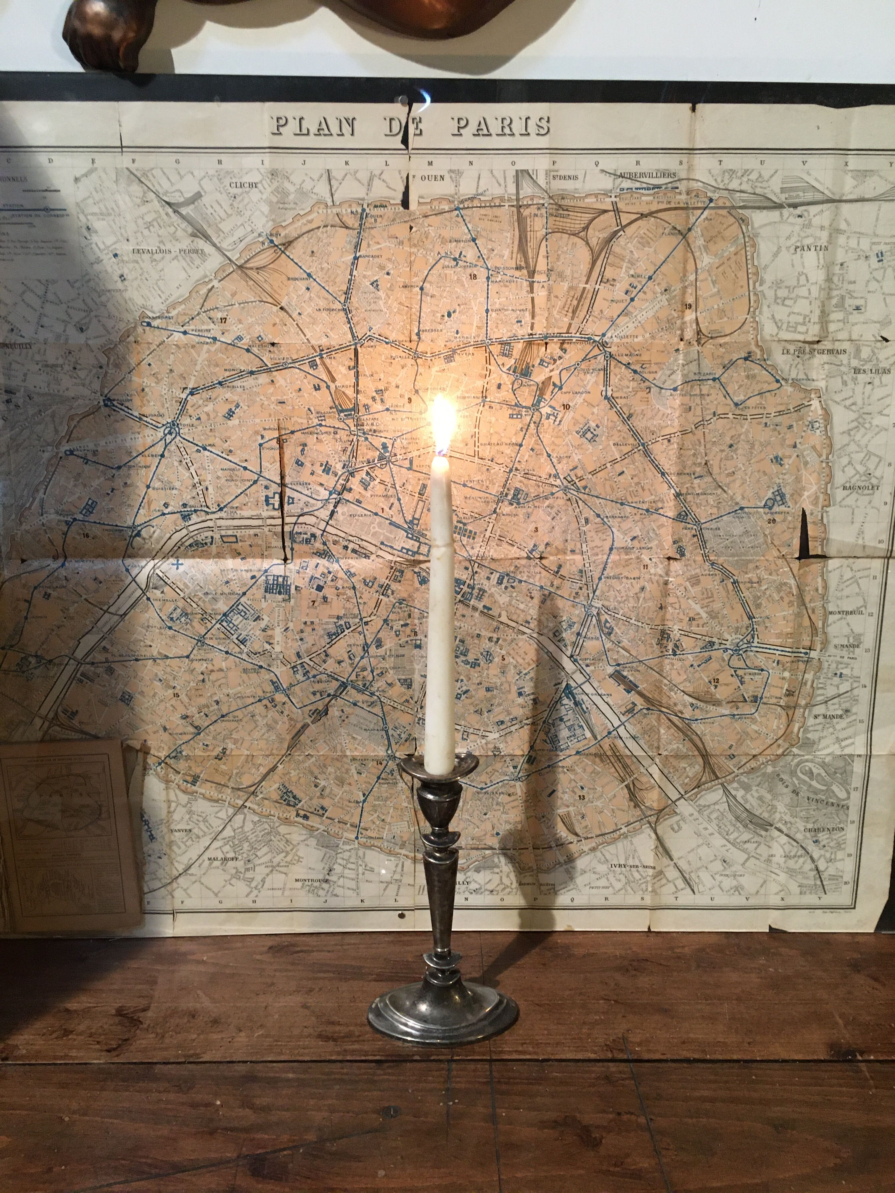 Silver metal candle holder