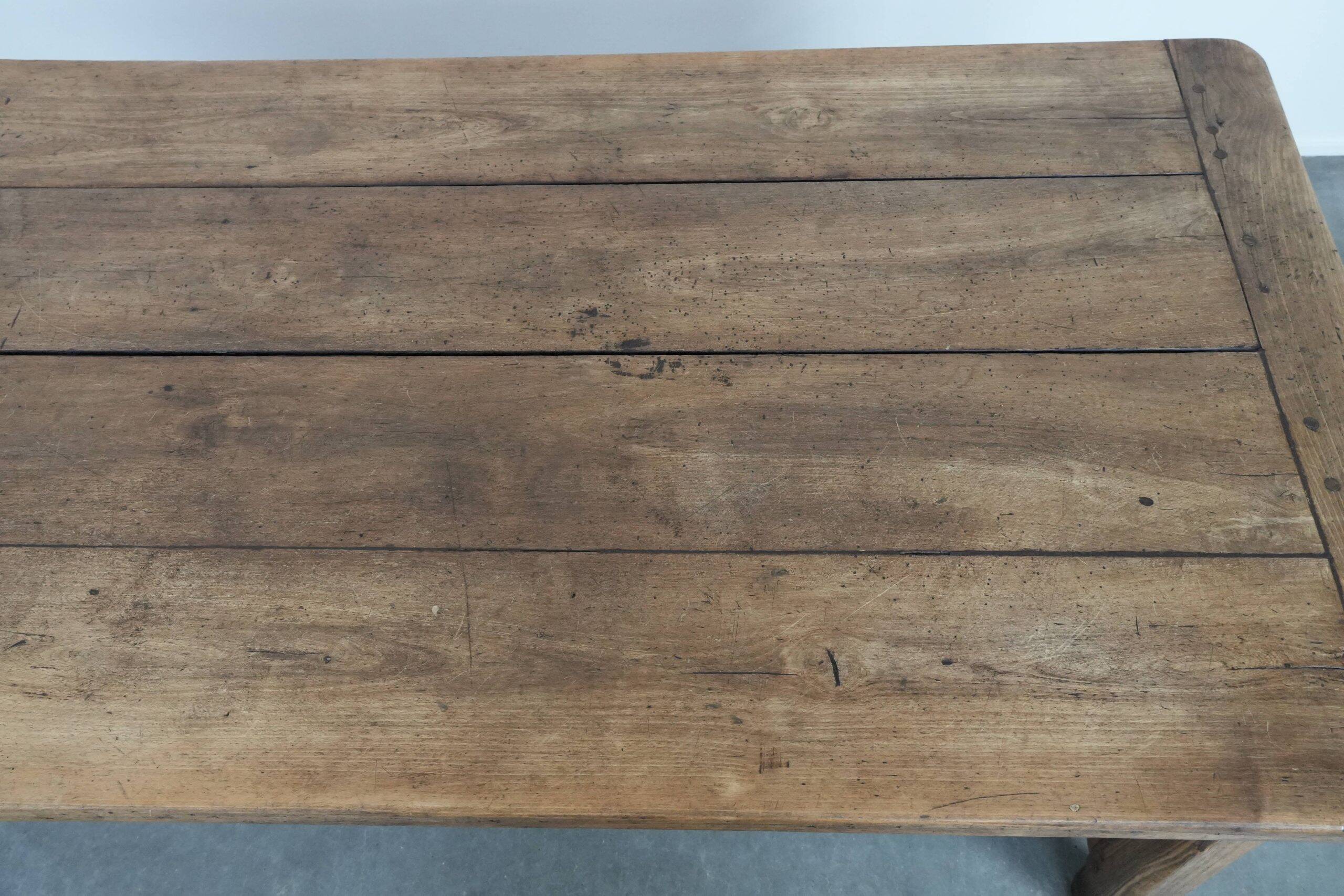 Antique French dining table made of fruitwood  from the late 18th century