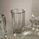 Art Deco three-piece crystal set by Elis Bergh, Kosta, Sweden, 1930s.