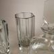 Art Deco three-piece crystal set by Elis Bergh, Kosta, Sweden, 1930s.