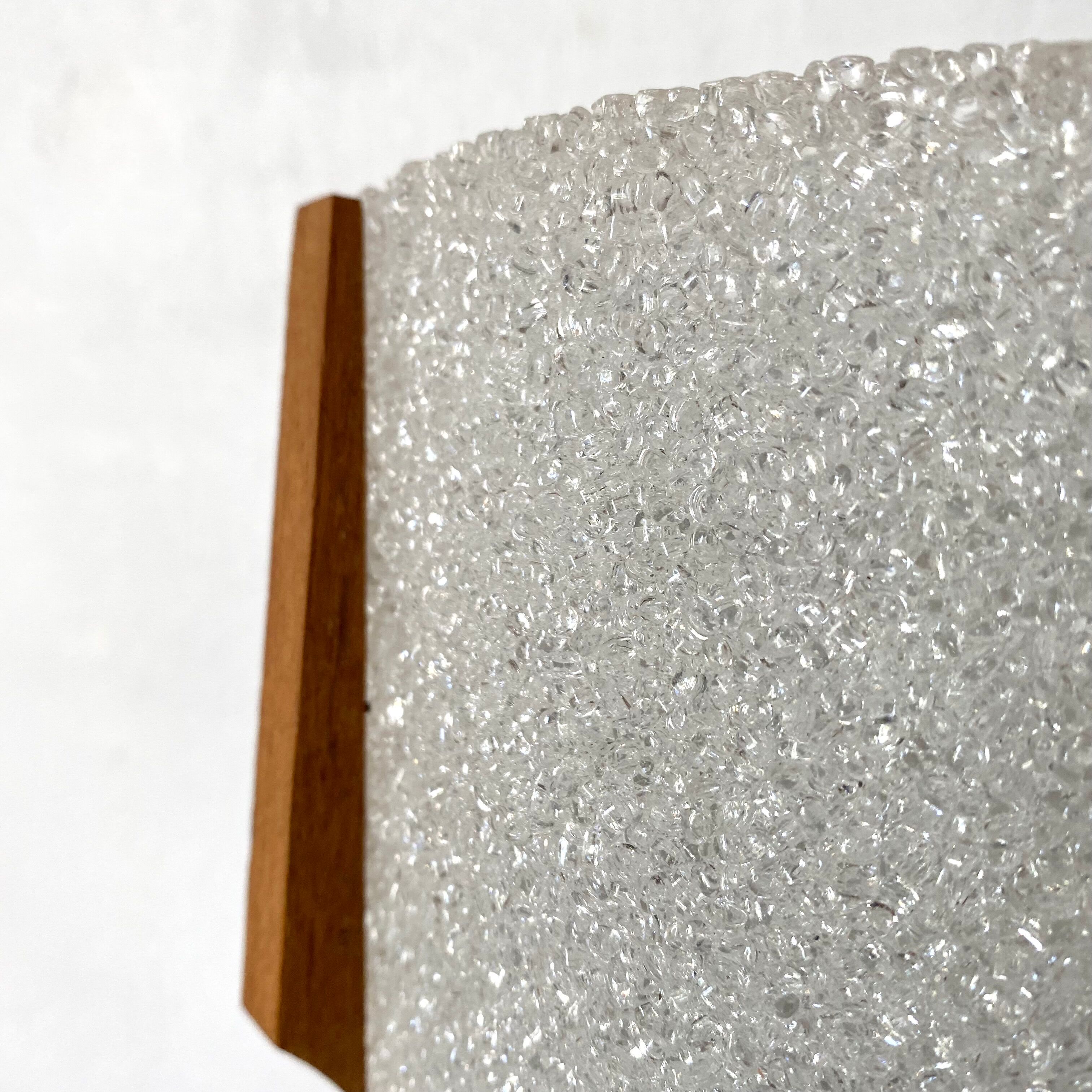 Vintage wall lamp perspex and wood