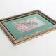 Vintage oil painting signed, robin, distressed frame.