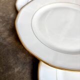 6 CBCie white and gold porcelain dinner plates