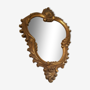 Miroir signé Arnova en bois doré style baroque 64x44cm