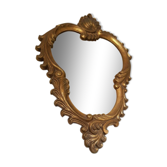 Miroir signé Arnova en bois doré style baroque 64x44cm