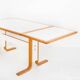 Vintage Scandinavian beech table with extension. Sweden, 1980s.