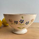 Old earthenware bowl on a pedestal, Digoin Sarreguemines Flowers / flo