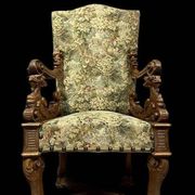 D'aprés Andréa Brustolon : Fauteuil Renaissance à haut dossier en noyer scu