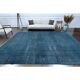 1970s Vintage Persian Handmade Wool Cotton Blue Area Rug 277x360