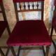 Henri II style chairs covered with red velvet fabric