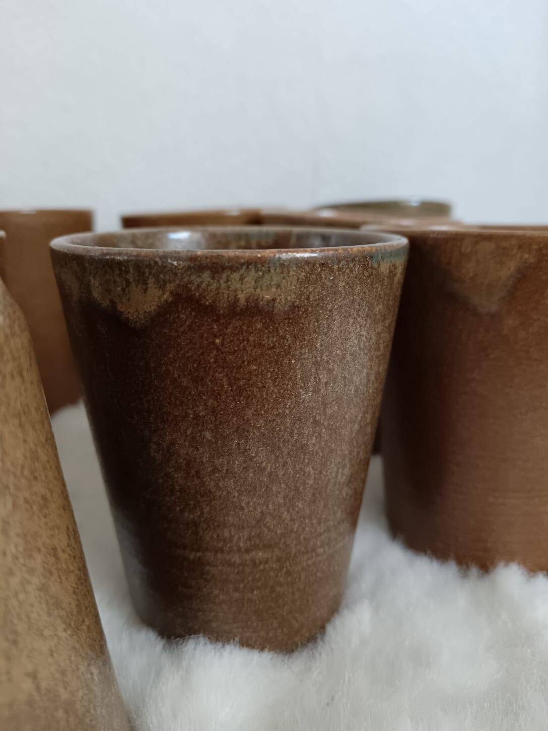 Set of 10 Digoin Stoneware glasses