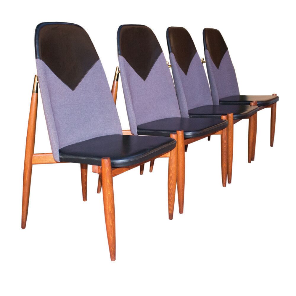 Rare dining chairs by Miroslav Navratil, made in former Czechoslovakia, 1960s, set of 4
