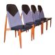 Rare dining chairs by Miroslav Navratil, made in former Czechoslovakia, 1960s, set of 4