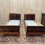 Lits jumeaux de style empire en acajou