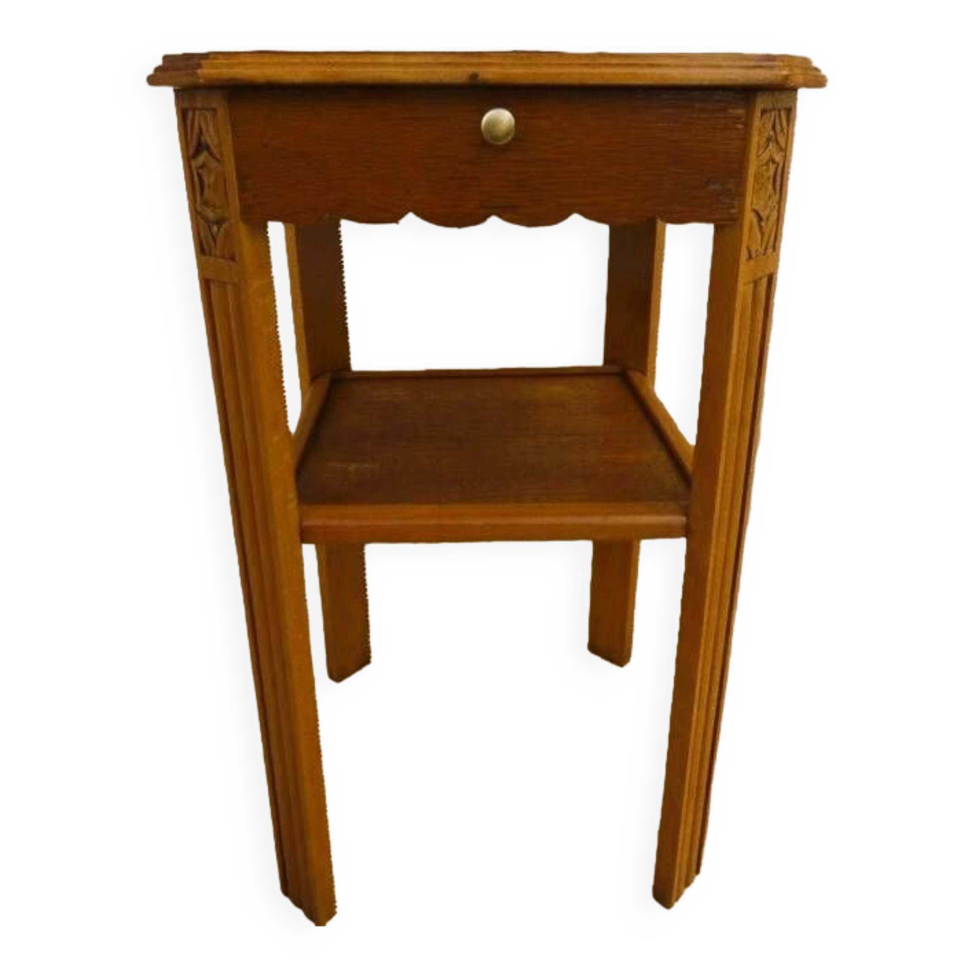 Small art deco style piece of furniture with one drawer and one shelf