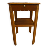 Small art deco style piece of furniture with one drawer and one shelf