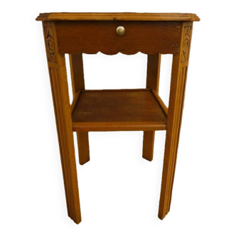 Small art deco style piece of furniture with one drawer and one shelf