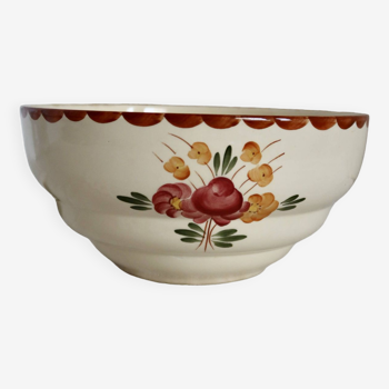 Vintage earthenware salad bowl Longchamp Agen model