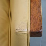 Art Deco armchair in yellow leather with high back