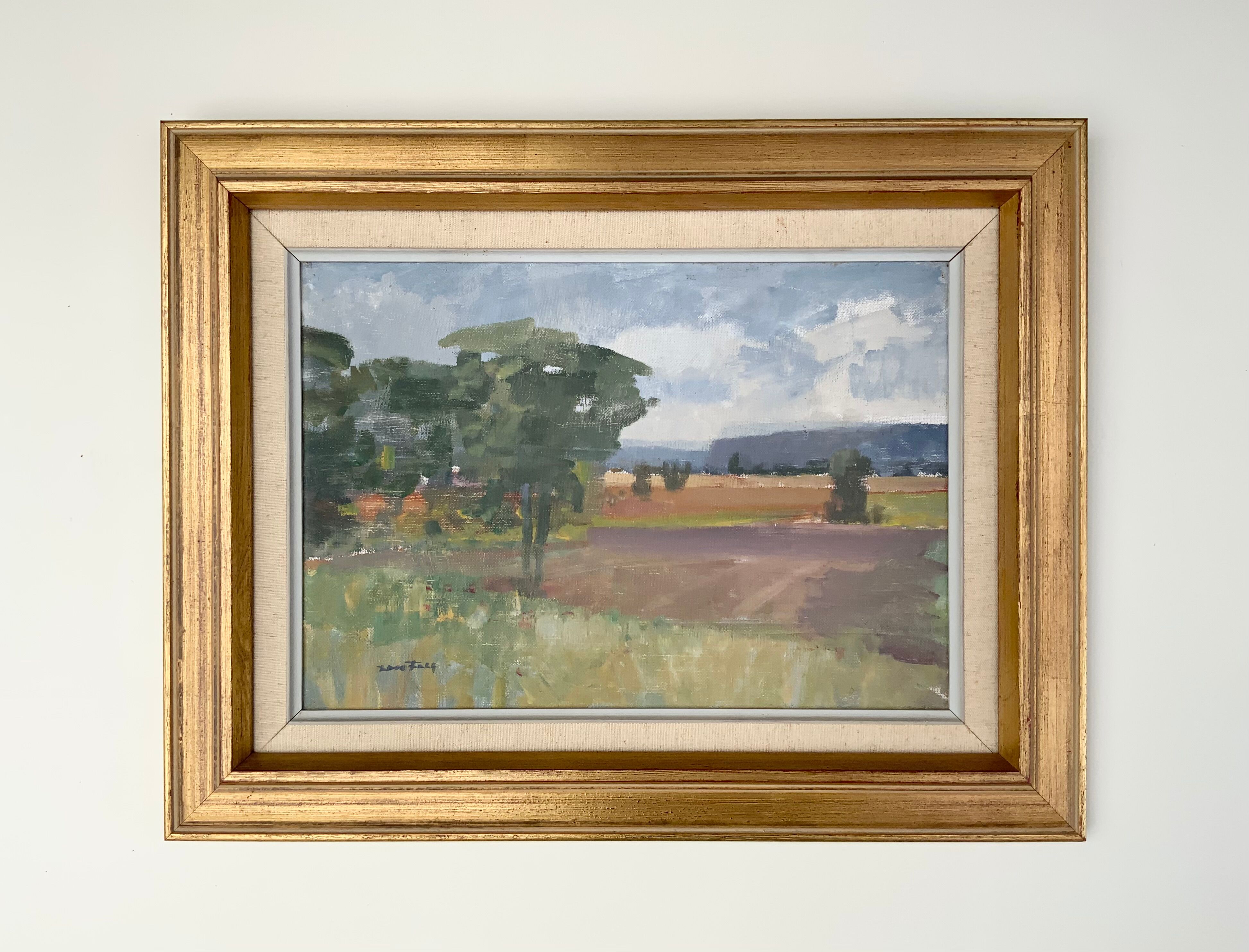 Swedish Modernist Landscape Oil Painting 1960s
