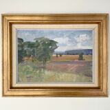 Swedish Modernist Landscape Oil Painting 1960s