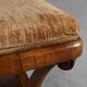 Paire de tabourets en noyer Art Déco avec tissu d'origine, Italie, 1920