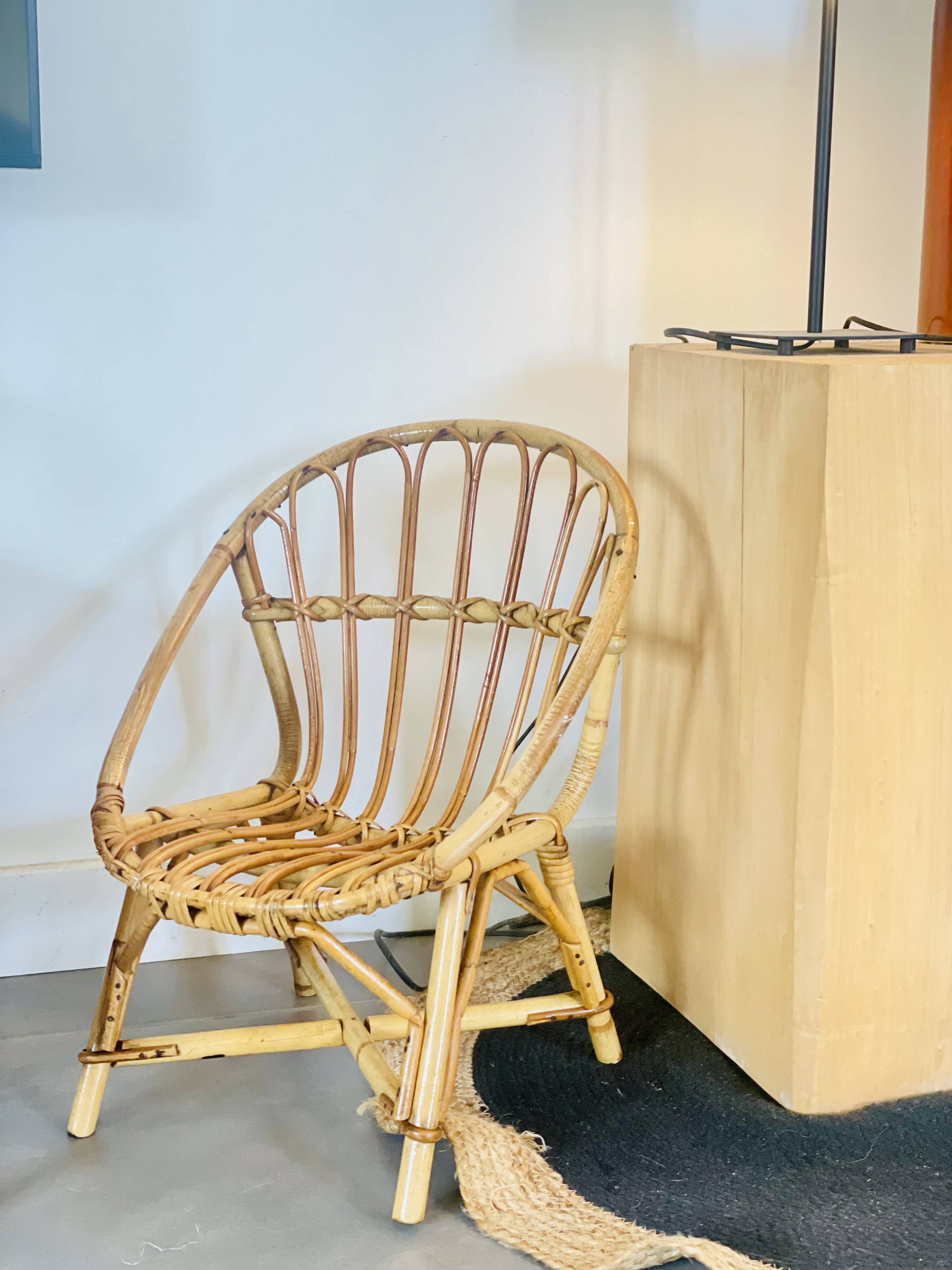 Fauteuil enfant en rotin