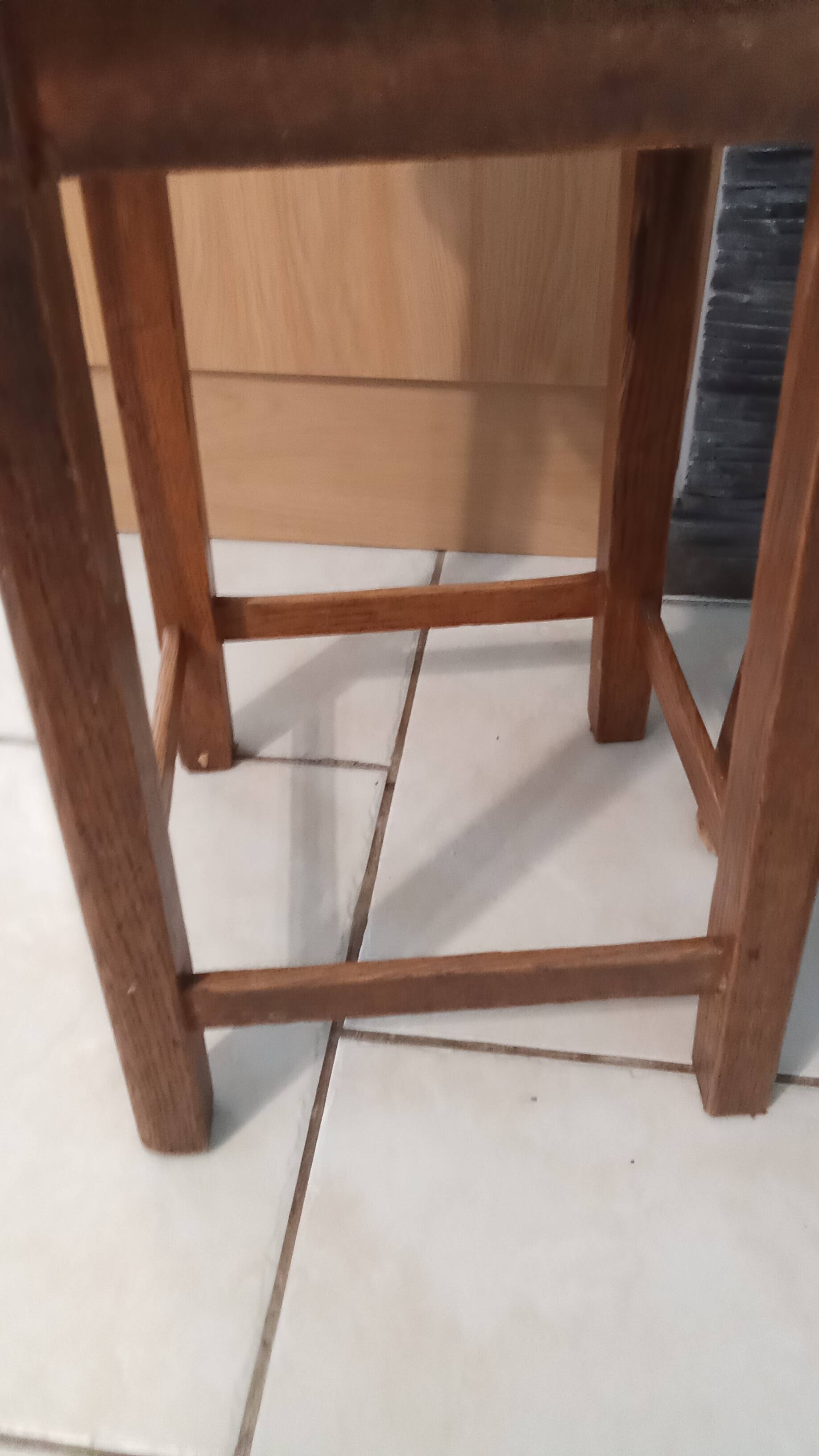 Pair of vintage wooden stools from the reconstruction period from the 40s and 50s