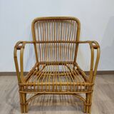 Vintage rattan armchair 60s