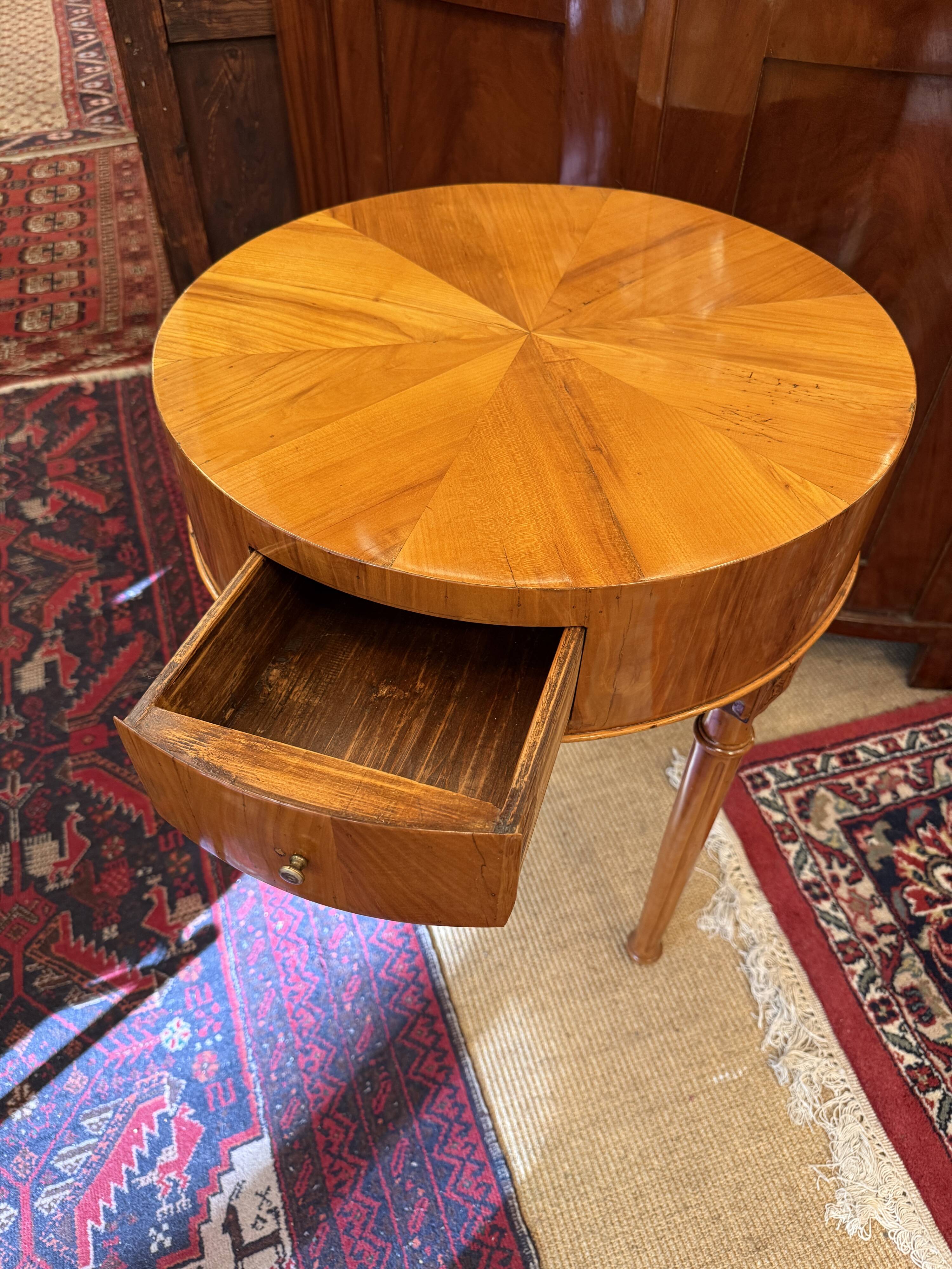 Antique Louis XVI Round Side Table Walnut 1780