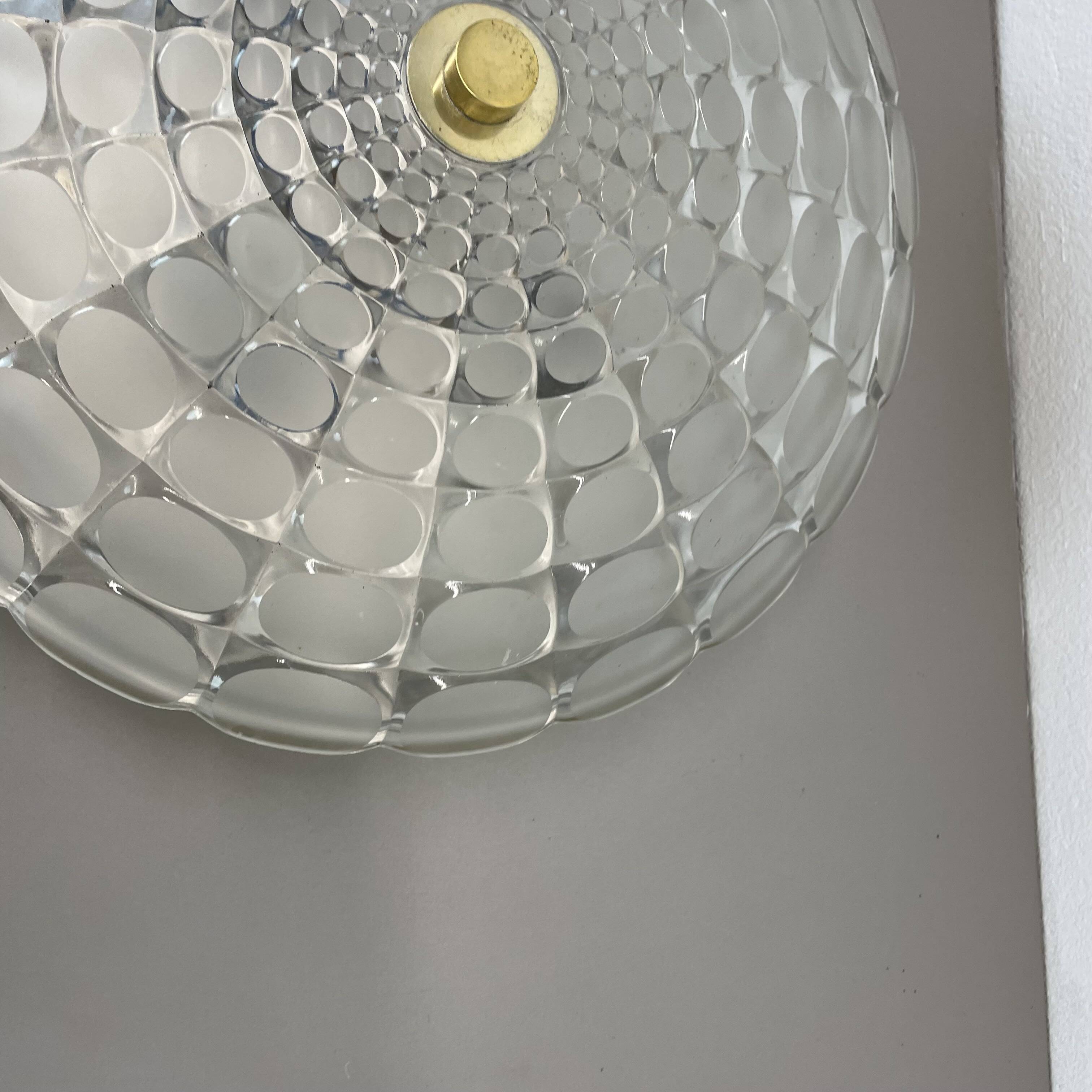 Glass flushmount wall light  peill and putzler lights attrib., germany, 1970s