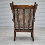 Années 1960, design danois, fauteuil à dossier haut par Regan Møbelfabrik, Aarhus, état d'origine.