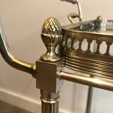 Silver brass rolling table with removable trays
