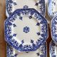 6 flat plates made of ironstone Longchamp model Rouen 19th century
