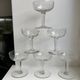 Set of 6 depicted Art Deco engraved crystal champagne glasses mismatched 50s