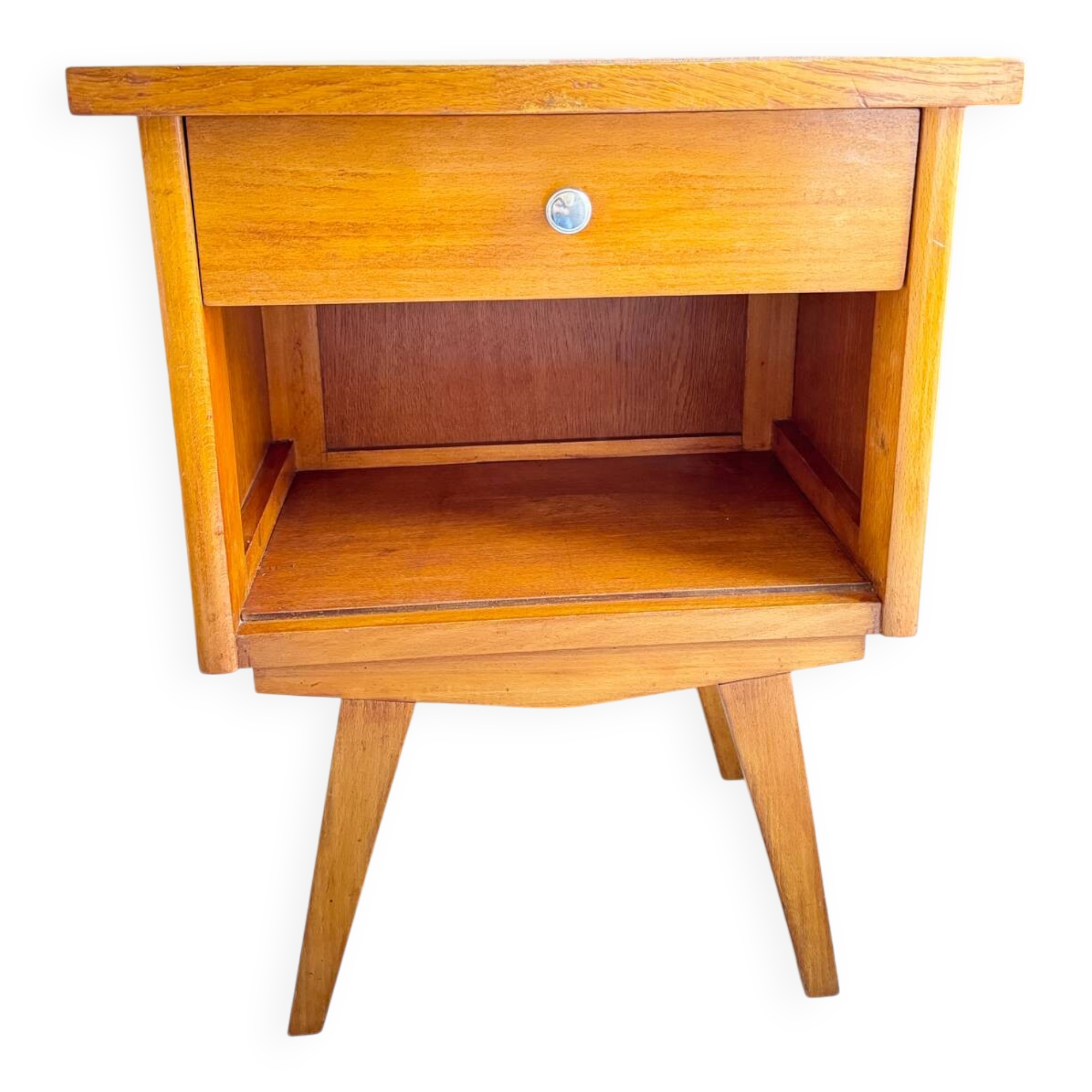 Vintage compass leg bedside table