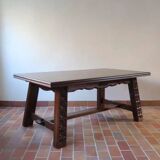 Large rustic farmhouse table with extensions