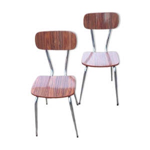 Paire de chaises en formica - bois