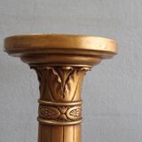 Colonne ancienne en métal et plâtre doré
