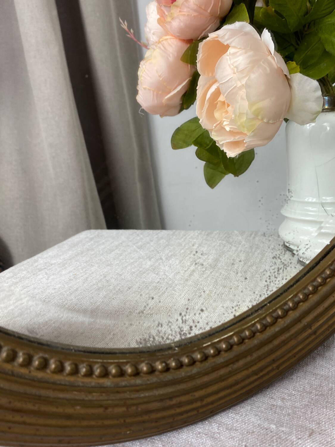 Miroir ovale ancien en bois
