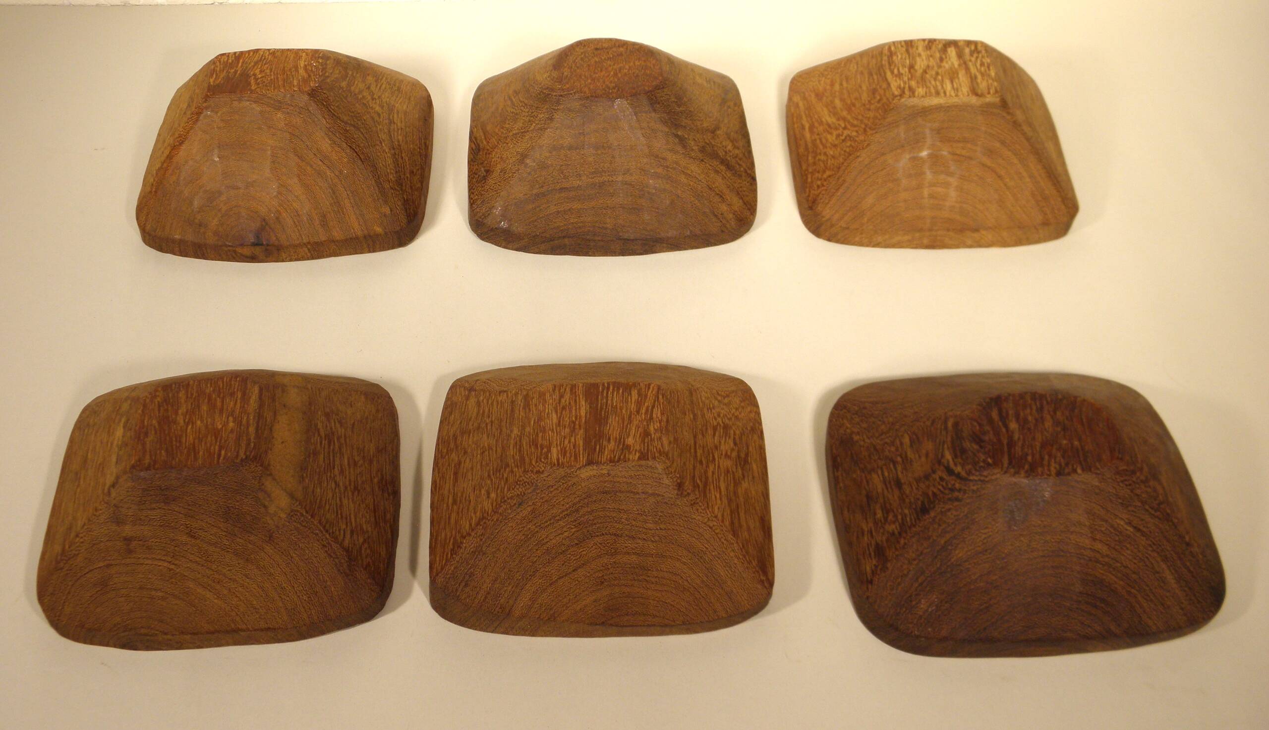 Exotic wood plate and bowl tray set