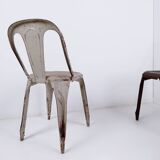 4 chaises en métal par Fibrocit, Belgique 1950