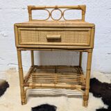 Rattan bedside table