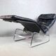 Chaise longue en cuir suédois des années 1970 par Sam Larsson pour DUX