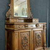 Renaissance psyche doors dresser in solid walnut