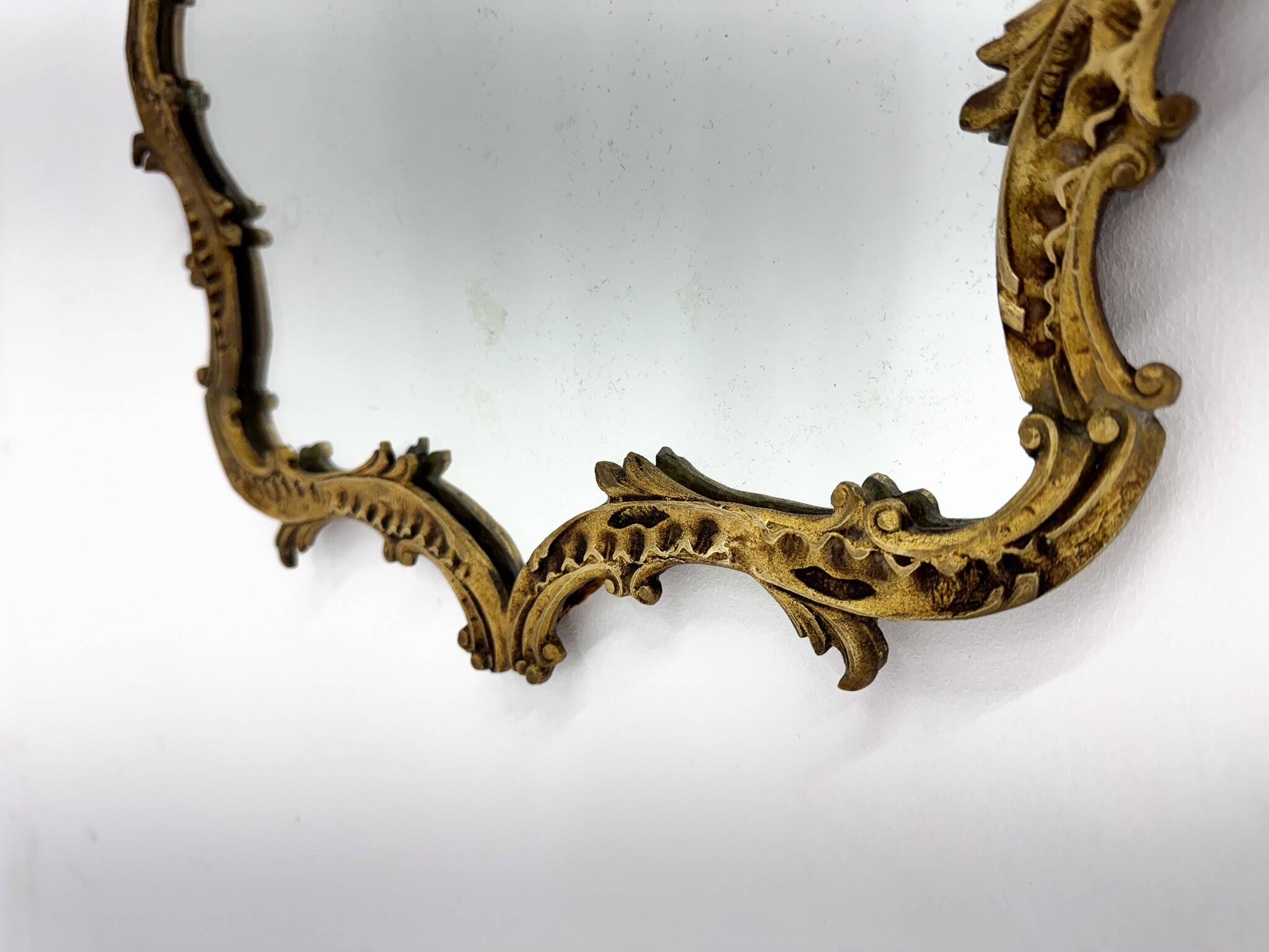Antique brass french wall mirror